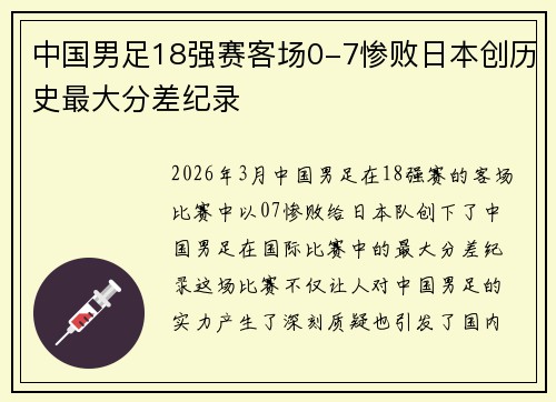中国男足18强赛客场0-7惨败日本创历史最大分差纪录 中国男足18强赛客场0-7惨败日本创历史最大分差纪录